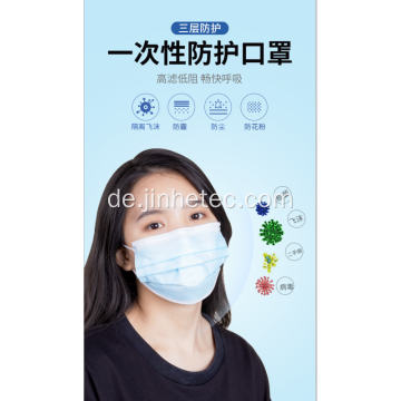 3 PLY Einweg-Gesichtsmaske für Anti-Coronavirus